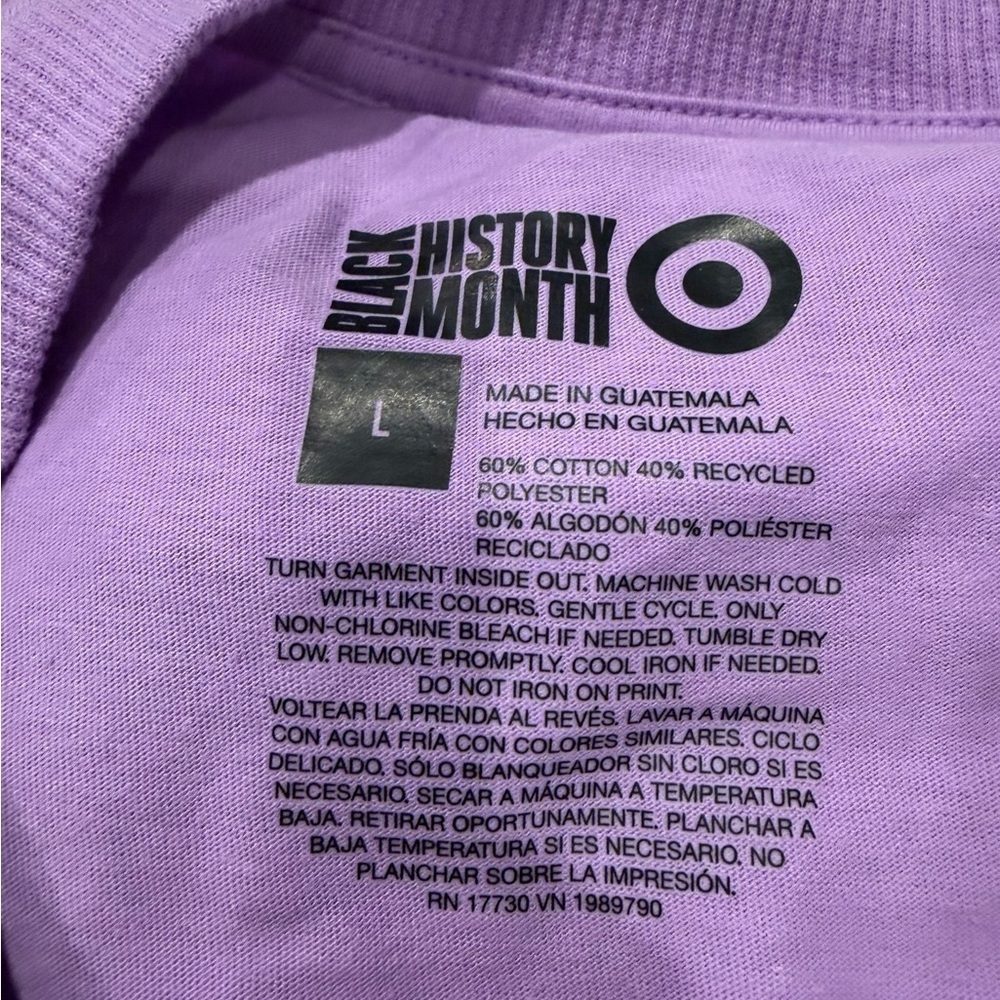 Target Black History Month Purple Artistic Graphic Tshirt Featured On TVUpshaws - Picture 6 of 8